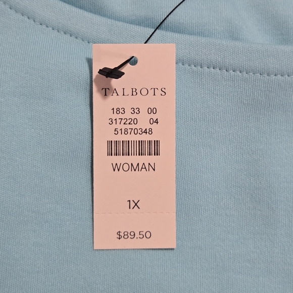 Talbots Eyelet Lace Flare Sleeve Interlock Cotton Shift Dress Plus Size 1X - Picture 5 of 7